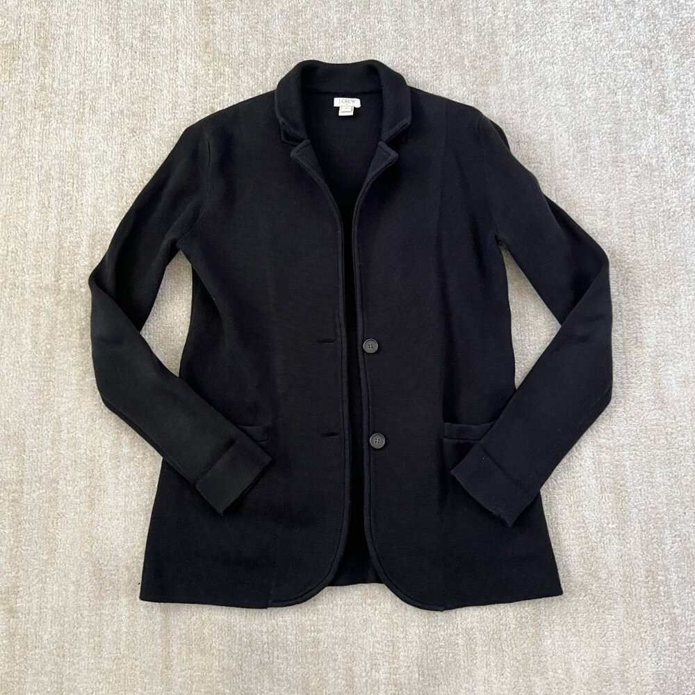 J. Crew Factory Cotton Sweater Blazer Jacket XS Black